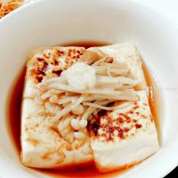 手作り焼き豆腐で 焼えのきと豆腐の生姜椀
