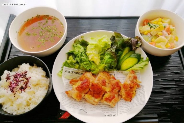日南鶏カリカリ揚げ＆ポテサラ・オニオンスープ