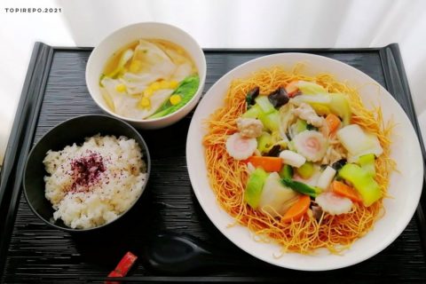 長崎皿うどん＆ワンタンスープ